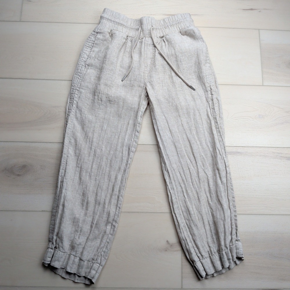 Quince Pants Womens Small Flax European Linen Wide Leg Coastal Lagenlook Beachy